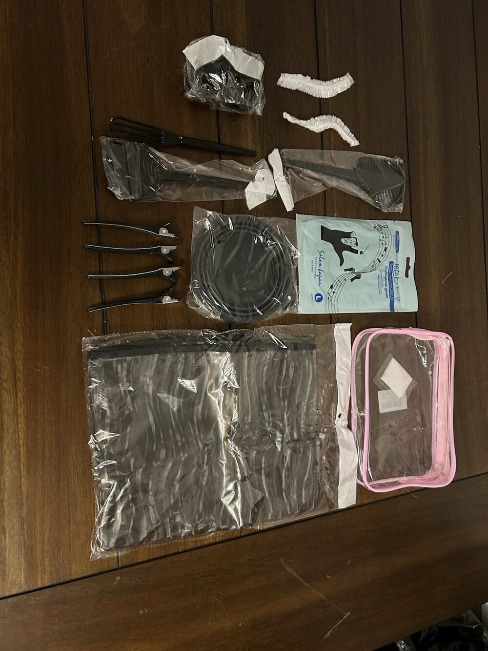 ROOHUA 16 Pcs Hair Dye Coloring Kit Travel Pouch Bowl Brushes Cape Clips Gloves